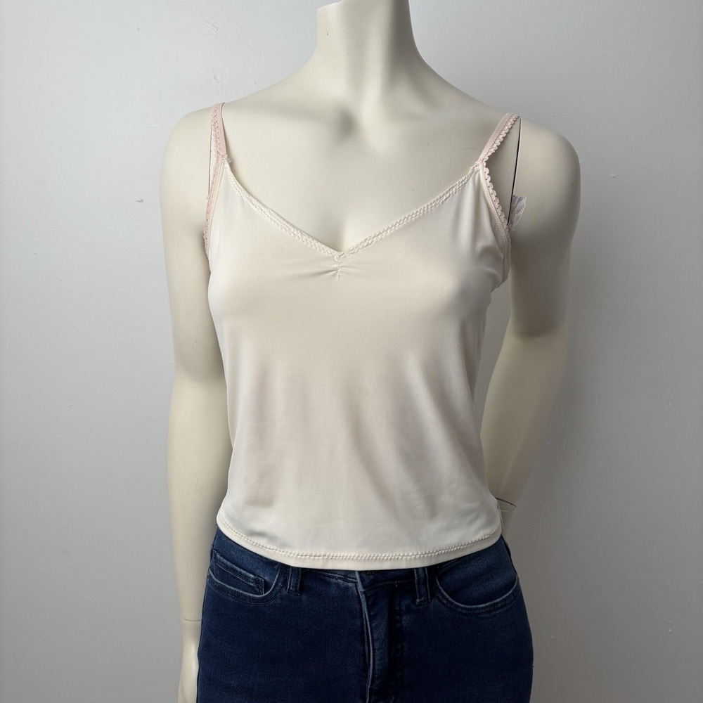Vintage Y2K Camisole Adjustable Pink Lace Straps Sz Small Fairycore Balletcore‎
